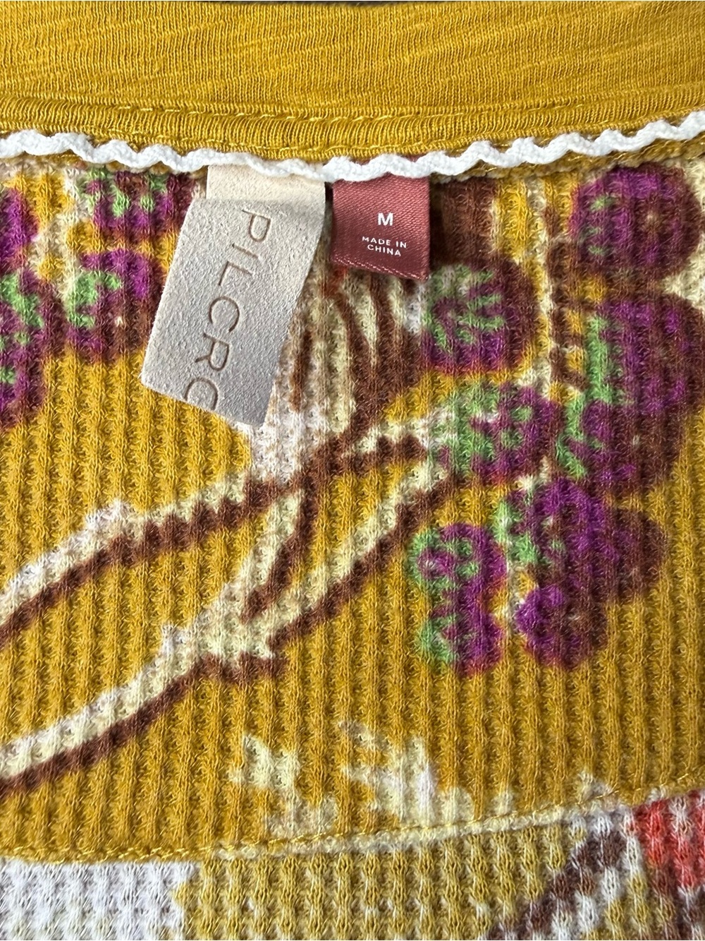 Pilcro Mustard Floral Knit Top - Picture 4 of 8